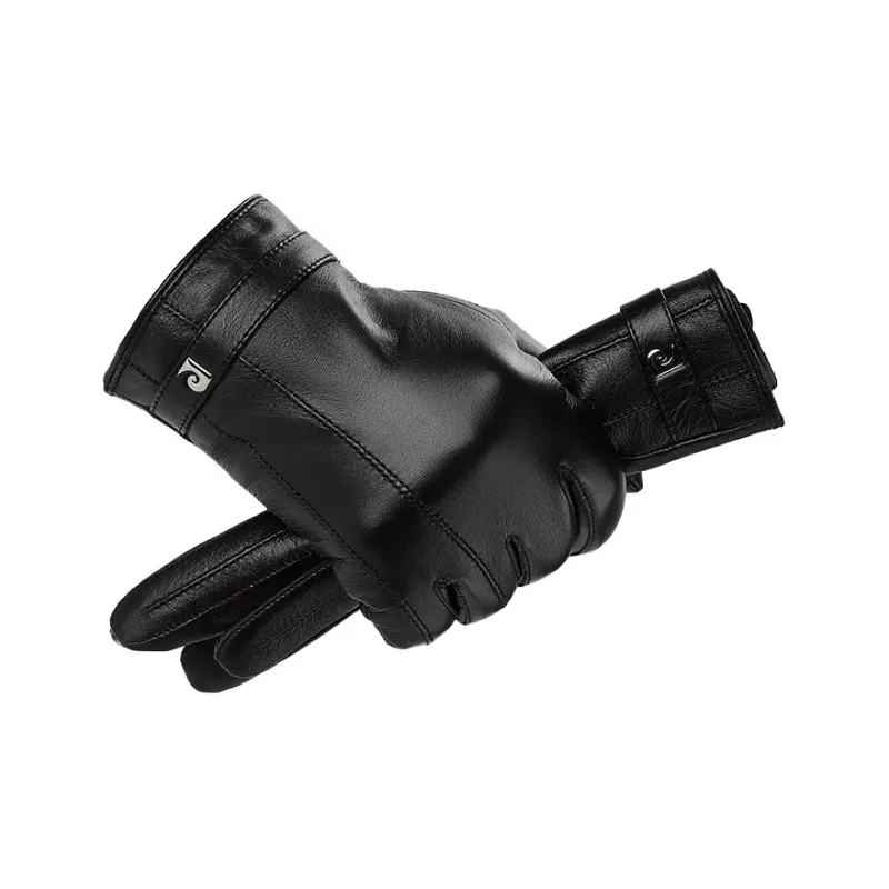 PIERRE CARDIN Sheepskin Gloves Men's Black-0