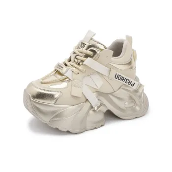 Shangjinni Cushioning Height Increasing Abrasion Resistant Lightweight Slip Resistant Low Top Chunky Sneakers Women's