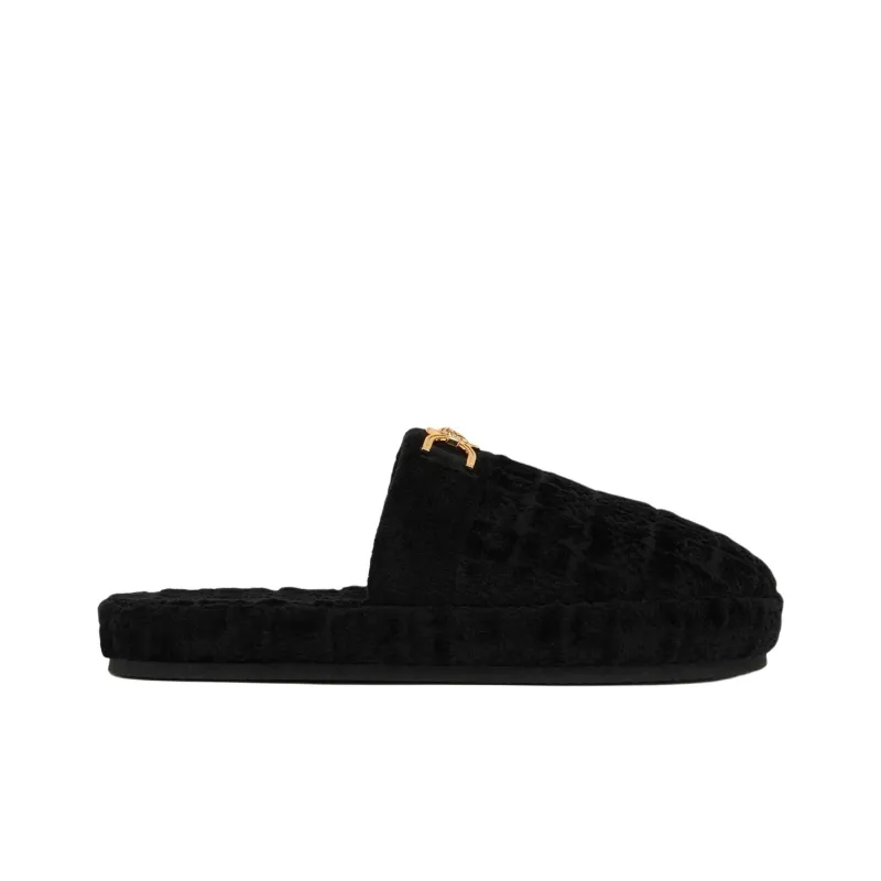VERSACE Abrasion Resistant Closed Toe Slippers Women's Black-1
