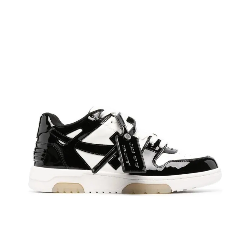 OFF WHITE Out Of Office Low Top Patent Sneaker 'Black White'-1