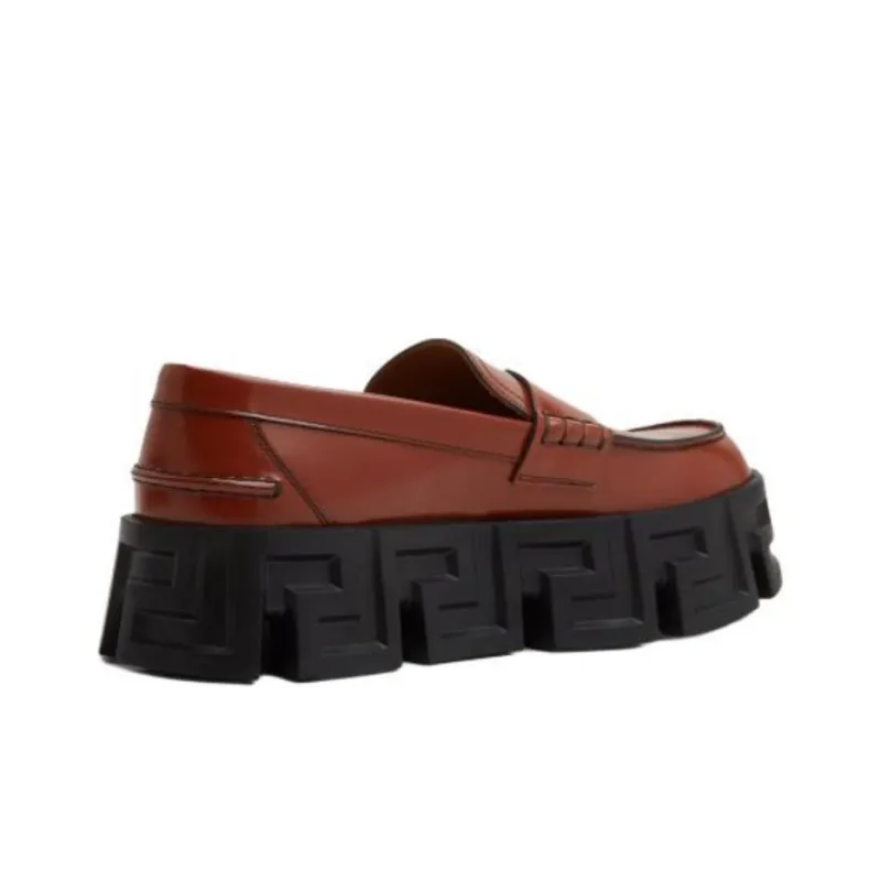 FANSIZHE Greca Labyrinth Casual Single Shoes Men's Brown-2