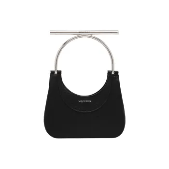 Alexander McQueen Grained Lambskin Handbag Mini Women's Black