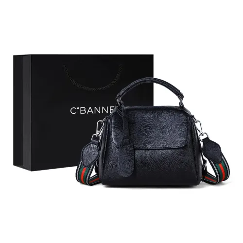 C°BANNER Synthetic Leather With Cow Leather One Shoulder Small Square Handbag Regular Women's Black