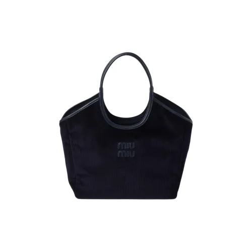 MIU MIU Fabric Tote Bag Shopping Bag Handbag Women's Marine