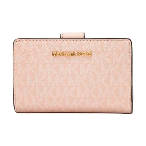 MICHAEL KORS Coated Canvas Wallet Medium Size Women's Blush Color
