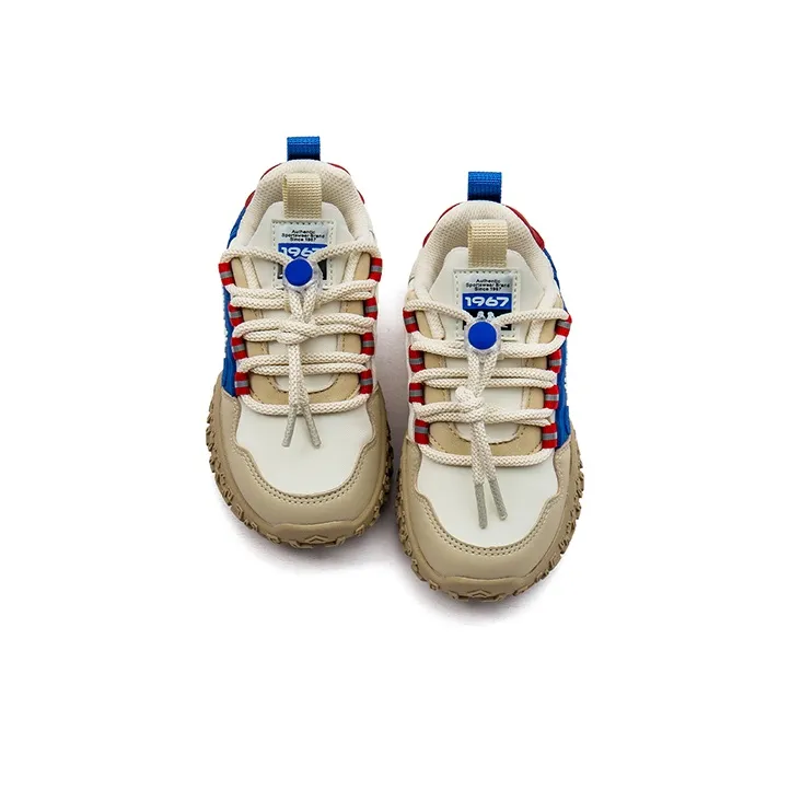 KAPPA KIDS Anti Slip And Wear Resistant Lightweight Kids Lifestyle Shoes Beige Royal Blue Kids'-3