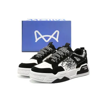 MIIOW Trend Party Series Skateboard Shoes Unisex Low Top Black White/Blue White/Burgundy
