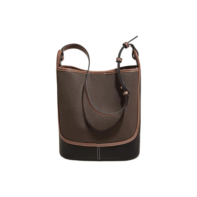 Marino Orlandi Fabric With Synthetic Leather Shoulder Bag Shoulder Bag Women's Coffee Black/Apricot Blue/Brown Black-12