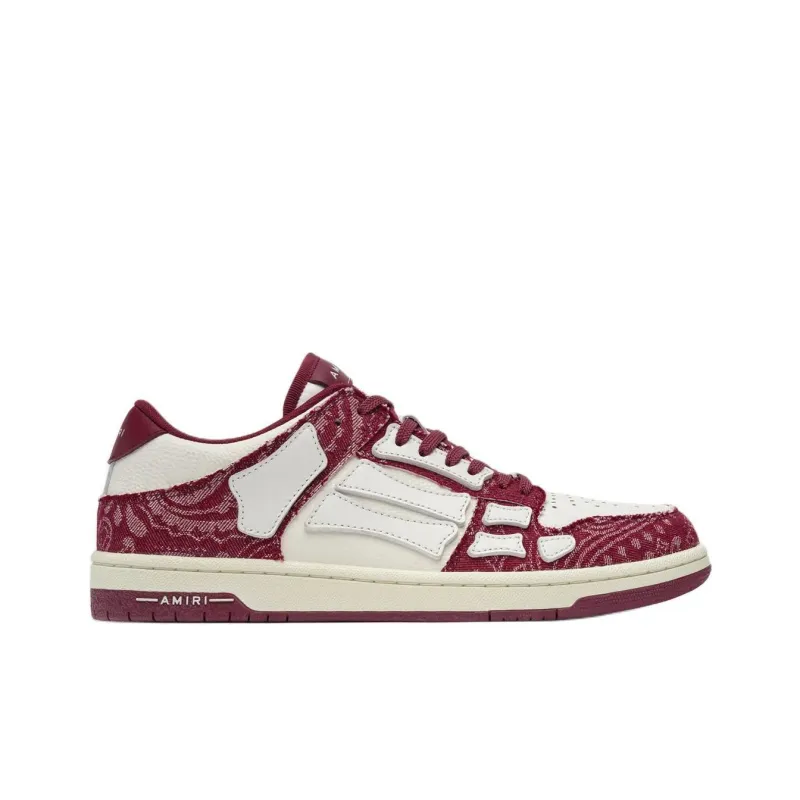 AMIRI Skel Top Low Top Skateboard Shoes Men's White Red-1