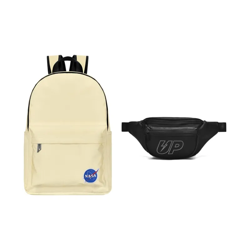 TURN UP X NASA Collaboration Nylon Computer Backpack Regular Unisex Ecru-57