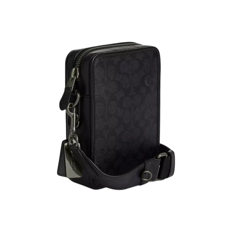 COACH Sullivan Coated Canvas Crossbody Bag Shoulder Bag Small Size Men's Charcoal & Black-1