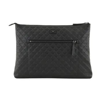 EMPORIO ARMANI Cowhide Clutch Men's Black