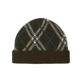 Burberry Check Intarsia Knit Beanie