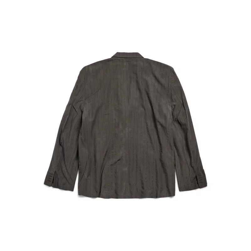 Balenciaga FW24 Business Suits Coats Loose Fit Style Men's Gray Green-1