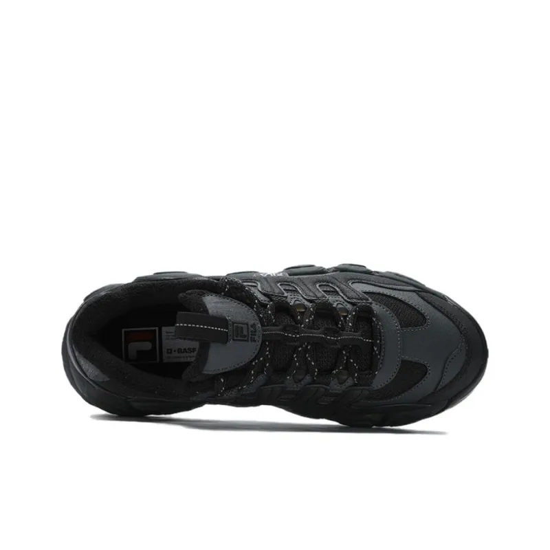 FILA Croissant Anti Slip And Wear Resistant Warm Low Top Chunky Sneakers Women's Black-2