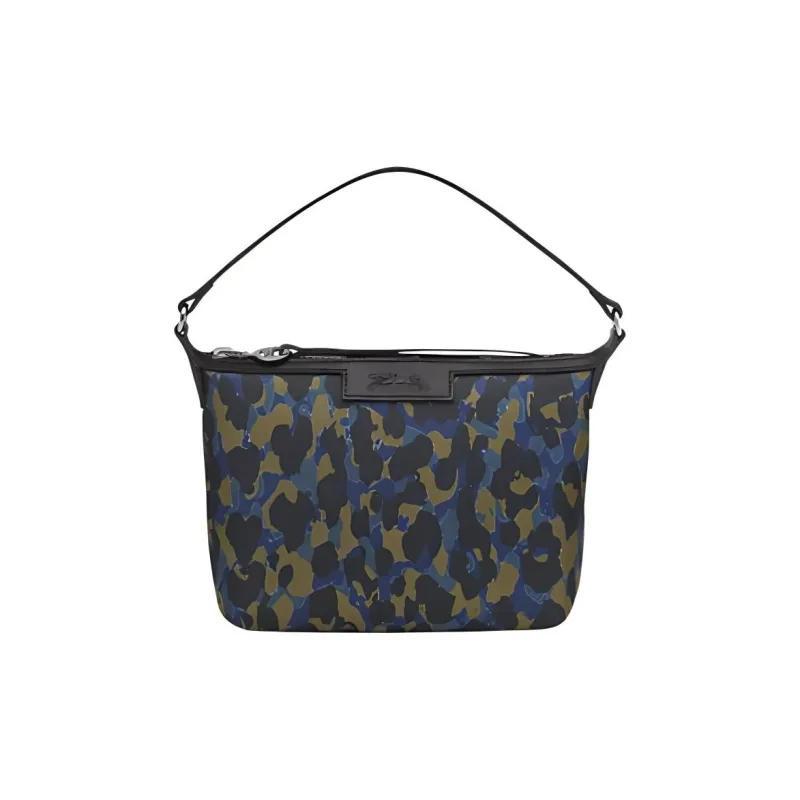 LONGCHAMP Le Pliage Polyester One Shoulder Handbags Small Size Women's Brown & Blue & Black-3