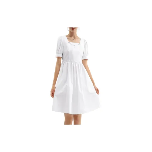 FOREVER 21 Short-Sleeved Dresses Women's White