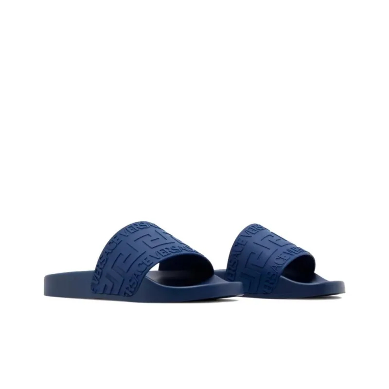 VERSACE Rubber Pool Slide Navy-3