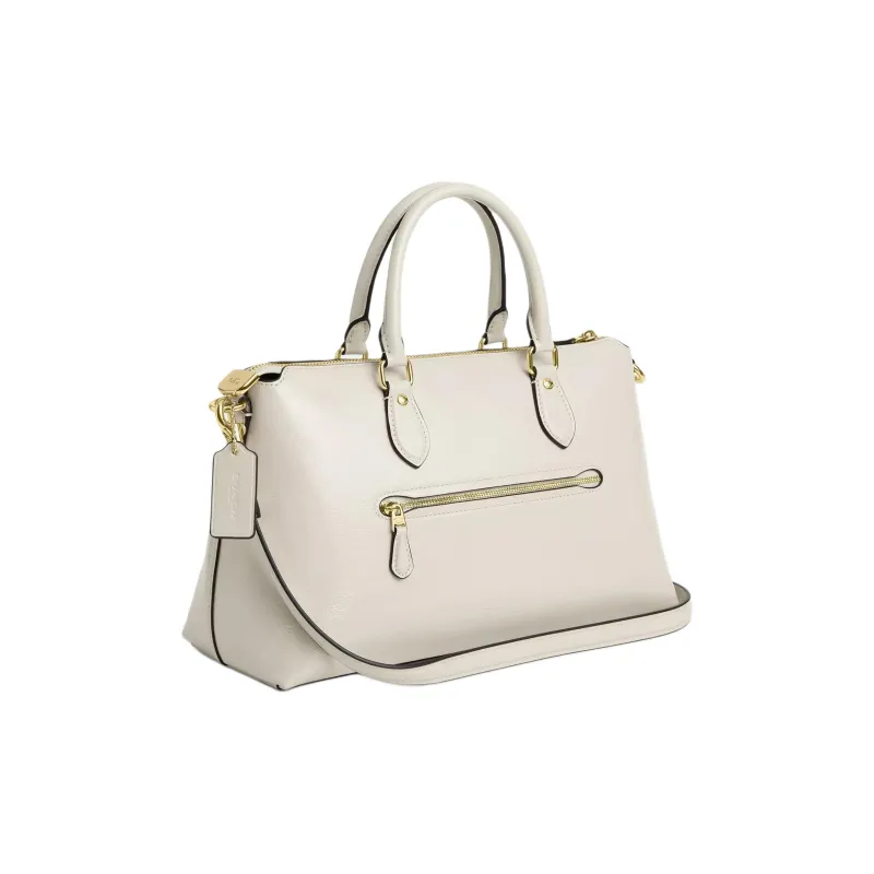 COACH Patent Leather Shoulder Bag Crossbody Bag Handbag Large Size Women's Pearl White-1