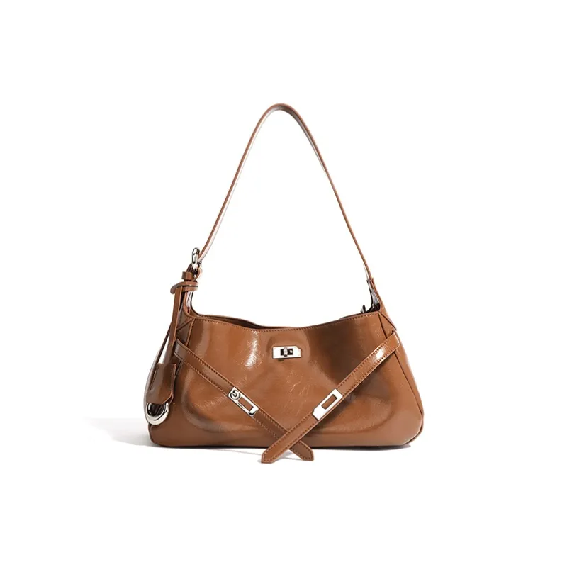 FAIRWHALE Cow Leather Shoulder Bag Regular Women's Mocha/Vintage Red/Premium Black/Moon White-1