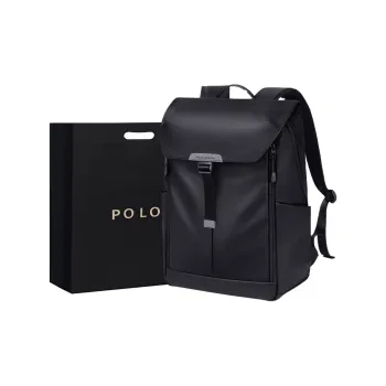 POLO Fabric Backpack Large Size Men Obsidian Black/Mineral Gray