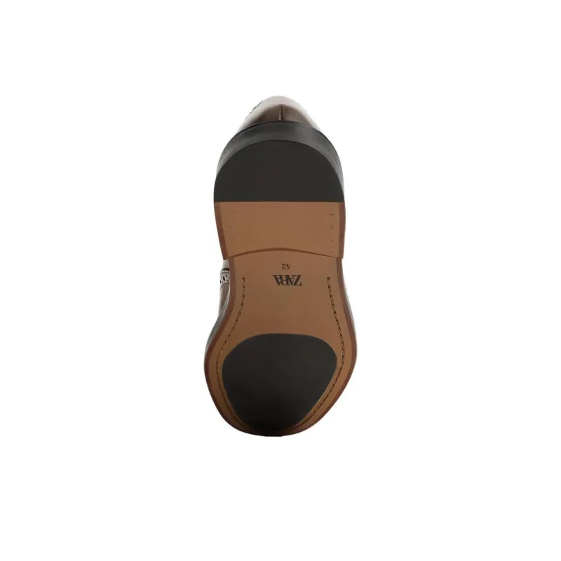 ZARA Dress Shoes Men Low-Top Brown-4