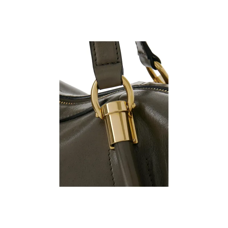 Chloe Calfskin Shoulder Bag, Crossbody Bag, Handbag Small Size Women's Gray-4
