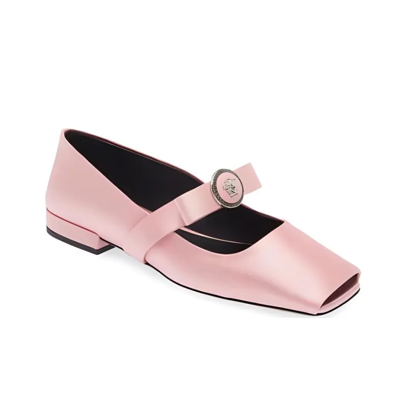 VERSACE Gianni Ribbon Ballerina Shoes-2