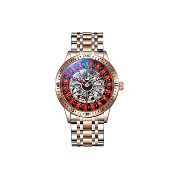 Dulunwe Automatic Mechanical Movement Stainless Steel Watchband Watch Men's Watches Cut Out Dial