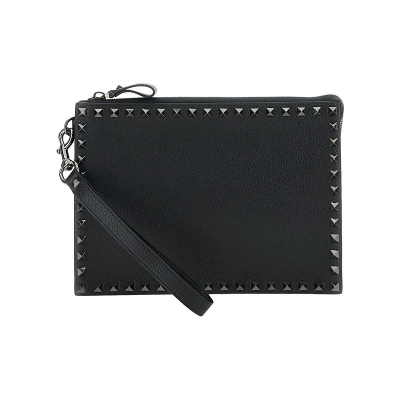 Valentino Garavani Rockstud Zip Up Clutch Bag-0