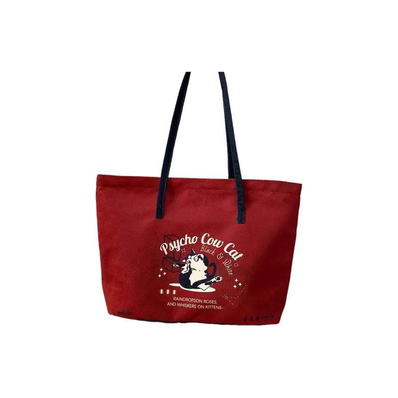 AOSONG Suede Tech Fabric Shoulder Bag Regular Unisex Cow Leather Red-1