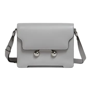 MARNI Calfskin Crossbody Bag Shoulder Bag Medium Size Women's Lead Blue