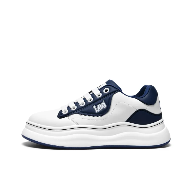Lee Versatile Trendy, White Sneakers, Classic Fashion Commute Low Top Height Increasing Skateboard Shoes Men's-30