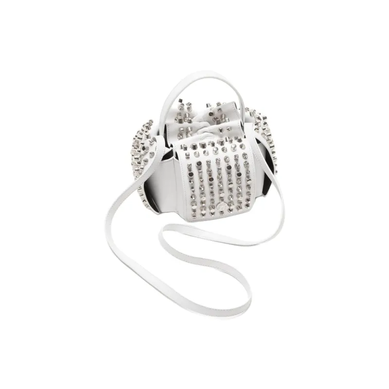 Acne Studios Calfskin One Shoulder Handbag Mini Women's White Gray-2