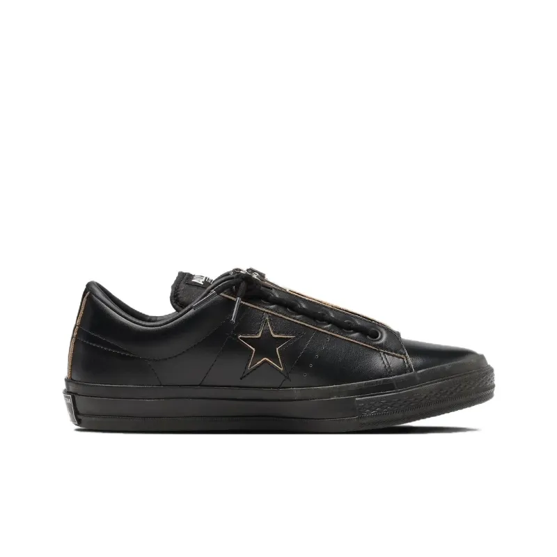 Schott JAPAN x Converse One Star Anti-Slip Wear-Resistant Low-Top Skateboard Shoes Unisex Black-1