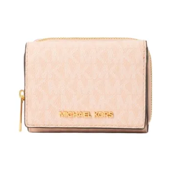 MICHAEL KORS Jet Set Travel Coated Canvas Wallet Trumpets Women's Pink