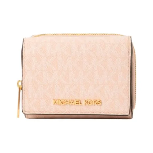 MICHAEL KORS Jet Set Travel Coated Canvas Wallet Trumpets Women's Pink