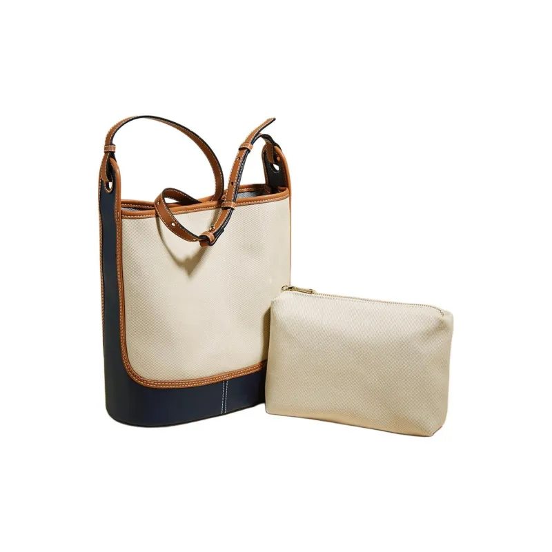 Marino Orlandi Fabric With Synthetic Leather Shoulder Bag Shoulder Bag Women's Coffee Black/Apricot Blue/Brown Black-23