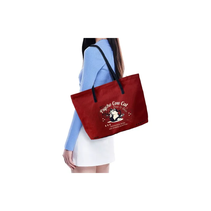 AOSONG Suede Tech Fabric Shoulder Bag Regular Unisex Cow Leather Red-2