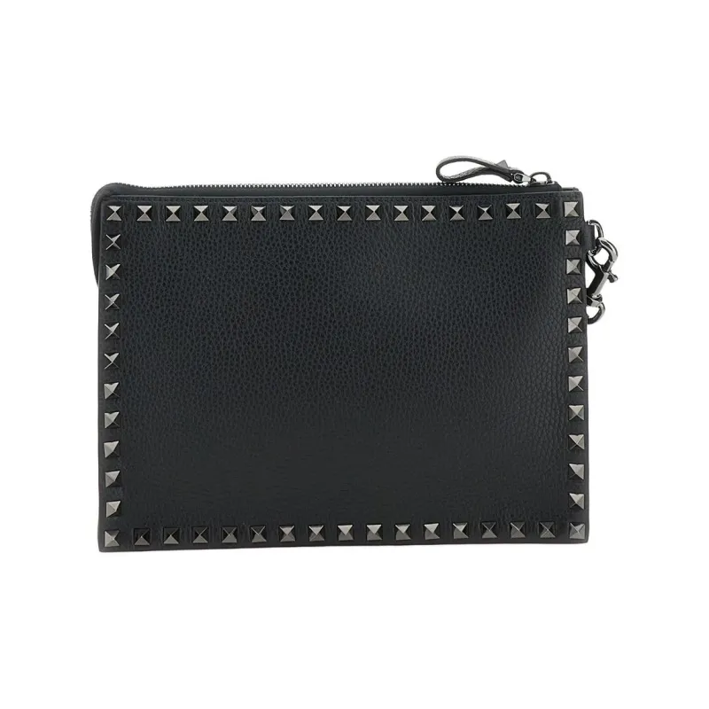 Valentino Garavani Rockstud Zip Up Clutch Bag-3