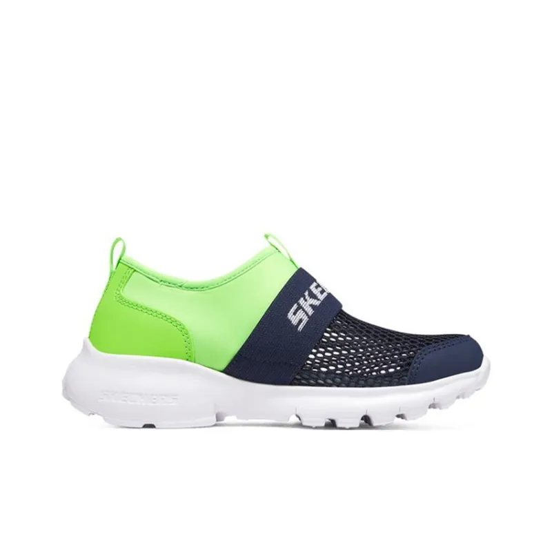 Skechers Razor Fle Slip Resistant Cushioning Abrasion Resistant Low Top Casual Shoes Marine Blue/Lemon Teenagers-1