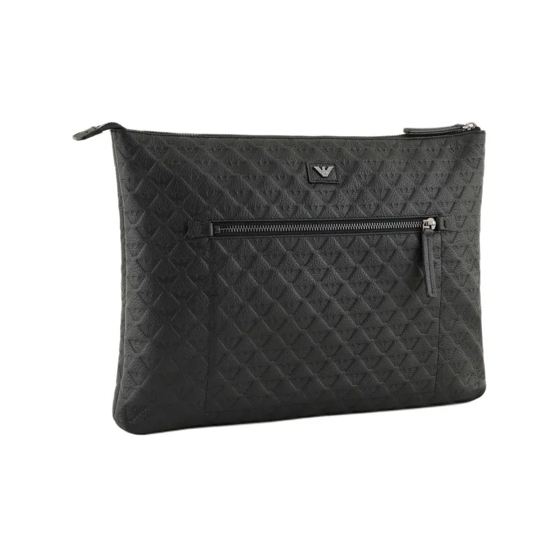 EMPORIO ARMANI Cowhide Clutch Men's Black-1