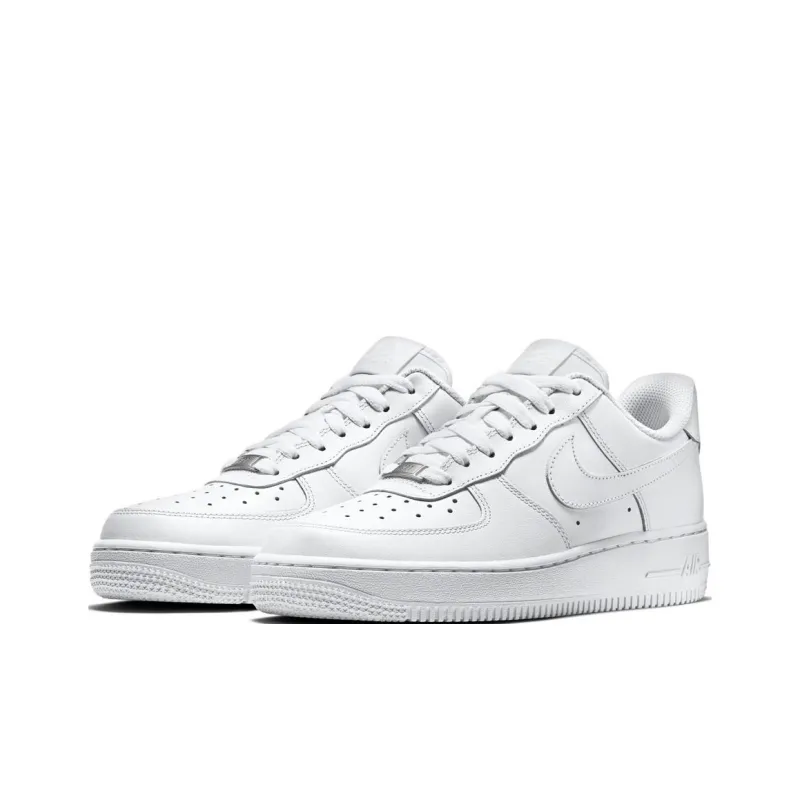 Nike Air Force 1 Anti Slip Wear Resistant Low Top Skateboard Shoes Women's White-1