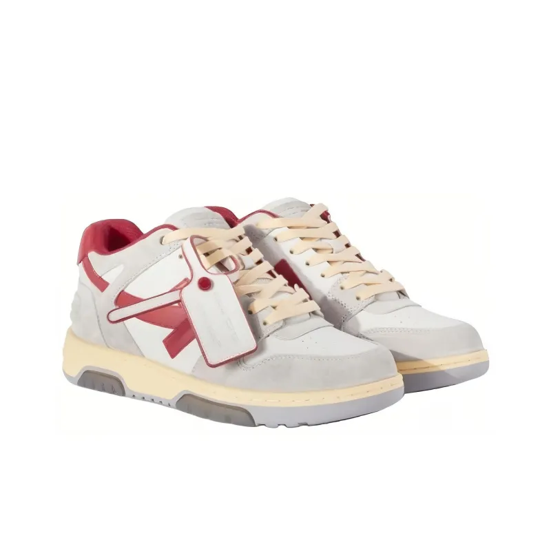 OFF WHITE Out Of Office Ooo Low Tops Light Grey Red-2