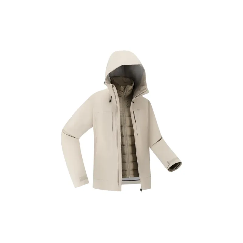 DECATHLON Waterproof And Warm Windbreaker Jacket Men's Beige Yellow-2