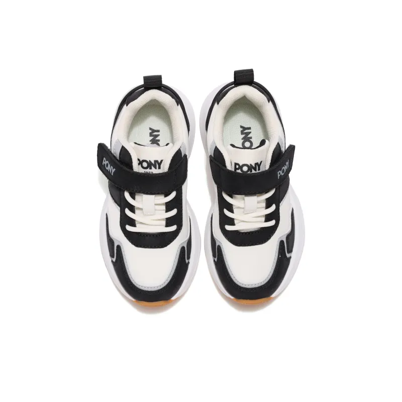 PONY Cushioning Wear Resistant Kids Lifestyle Shoes Black White Kids'-2