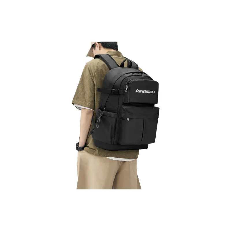 Kawasaki Fabric Backpack Unisex Black/Ecru/Khaki/Dark Blue-5
