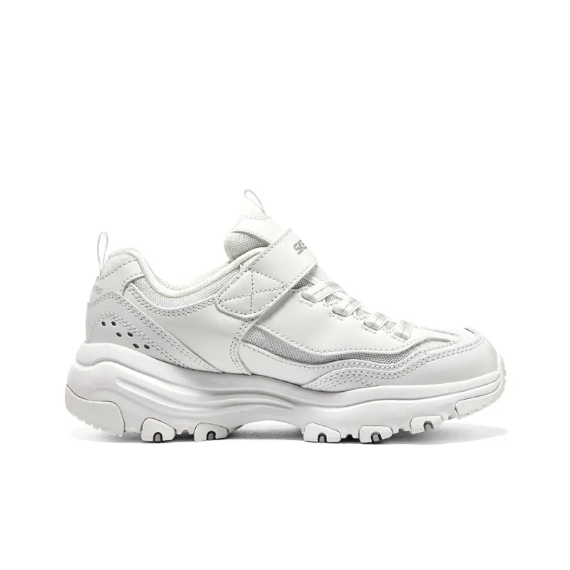 Skechers Girls Slip Resistant Cushioning Abrasion Resistant Kids Lifestyle Shoes White Silver Teenagers-1