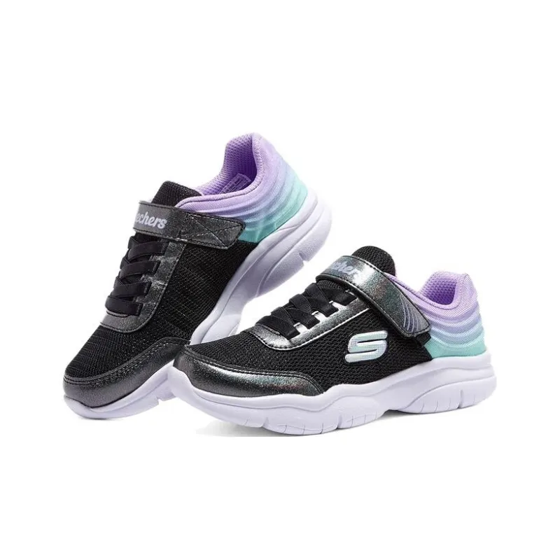Skechers Shock Absorbers Low Top Kids Lifestyle Shoes Black Purple Teenagers-2