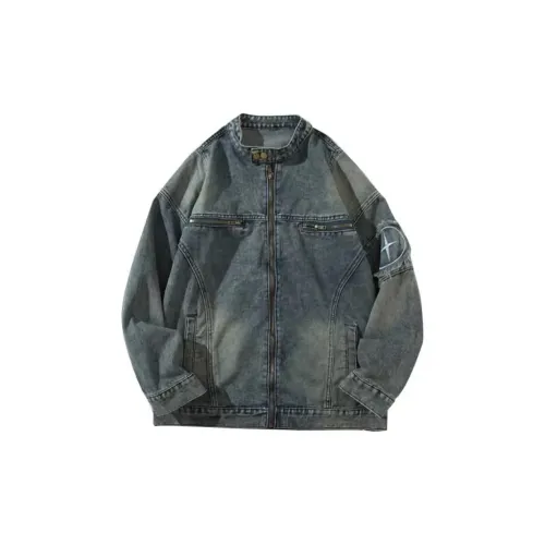 STARFEI Denim Jackets Unisex Blue